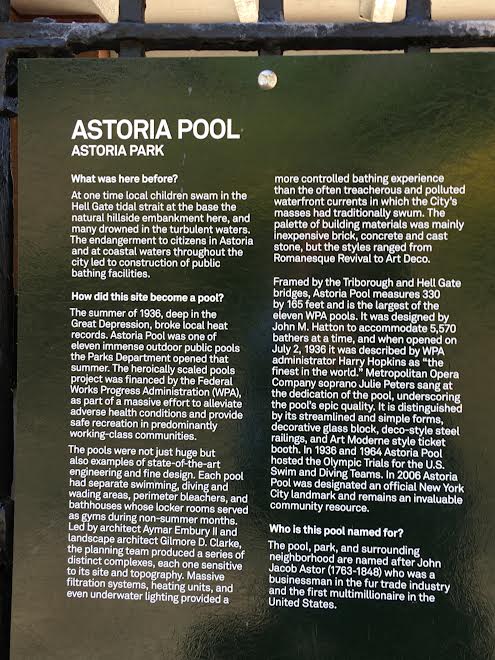 Astoria pool historical marker