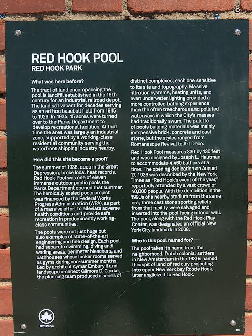 Red Hook pool historical marker