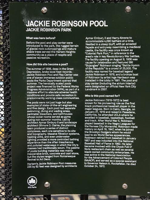 Jackie Robinson pool historical marker